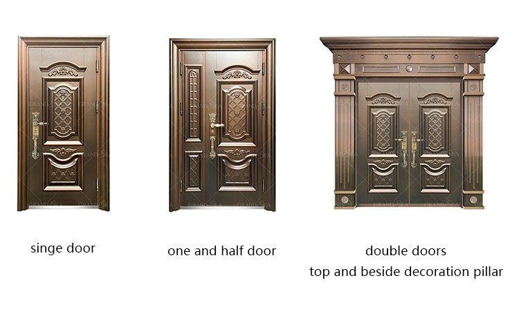 Customized Home Front Exterior Main Entry Steel Security Doors for House