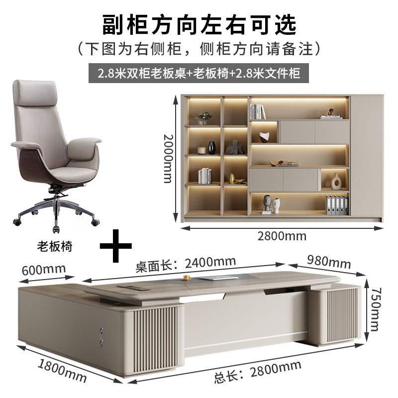 Painted Executive Desk Large Desk President Leader Chairman Manager Office Simple Modern Office Desk and Chair Set