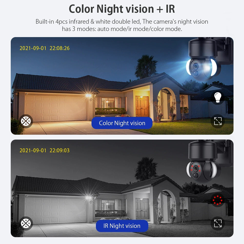 New Low-Power Solar Energy3MP HD Camera Phone Remote Monitoring Sound Light Warning