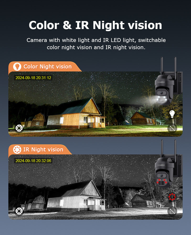 4G Solar Surveillance Camera Full Color Night Vision Network wif Low Power Gimbal Low Power Consumption Monitoring