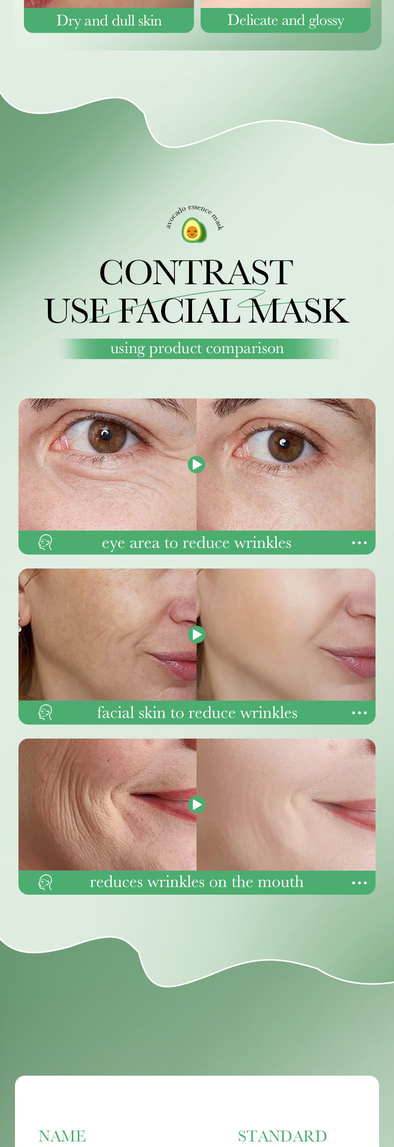 Sleep Mask SADOER Avocado Portable Smear-On Nourishing Anti-Wrinkle Freeze Mask Cross-Border Foreign Trade Wholesale