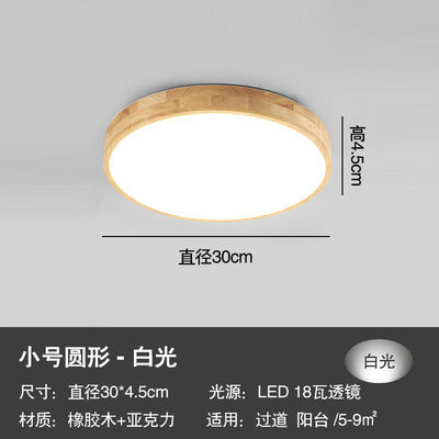 Log led Ceiling Lamp Living Room Balcony Tatami Wabi-Sabi Style Japanese Style Wood Art Corridor Nordic round bedroom