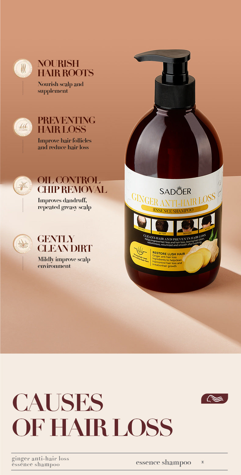 Full English Ginger Anti-Hair Loss Shampoo500ml SADOER Plant Shampoo  Wholesale