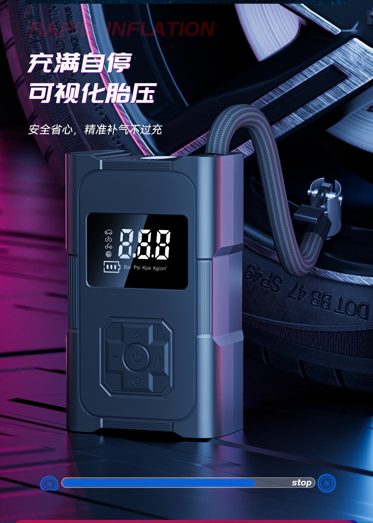 Car Wireless Air Pump Car Portable Car Air Pump Electric Car Tire High Pressure Tire Pump Treasure
