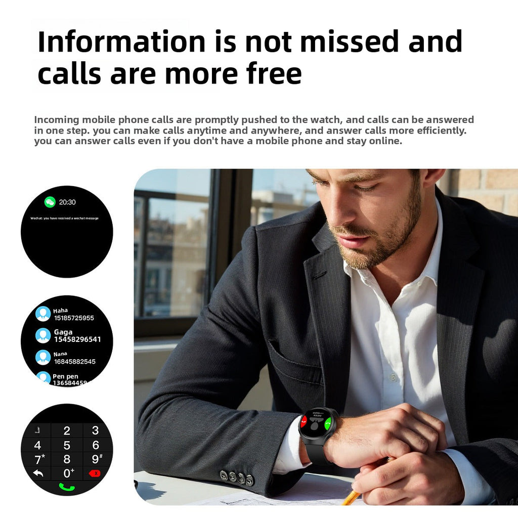 Watch5Smart Watch1.52inch Bluetooth Call Heart Rate Pedometer Sleep Monitor Waterproof Shockproof Dustproof Sports Flashlight