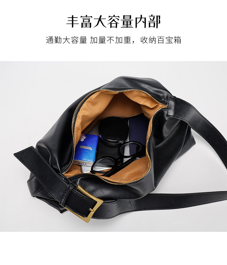 2024New Crossbody Bag Versatile Casual Women's Shoulder Bag Commuting Large Capacity Soft Leather Tote Bag