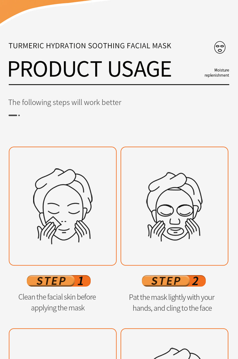 Full English Turmeric Mask SADOER Hydrating and Moisturizing Facial Mask Sheets  Foreign Trade Live Wholesale