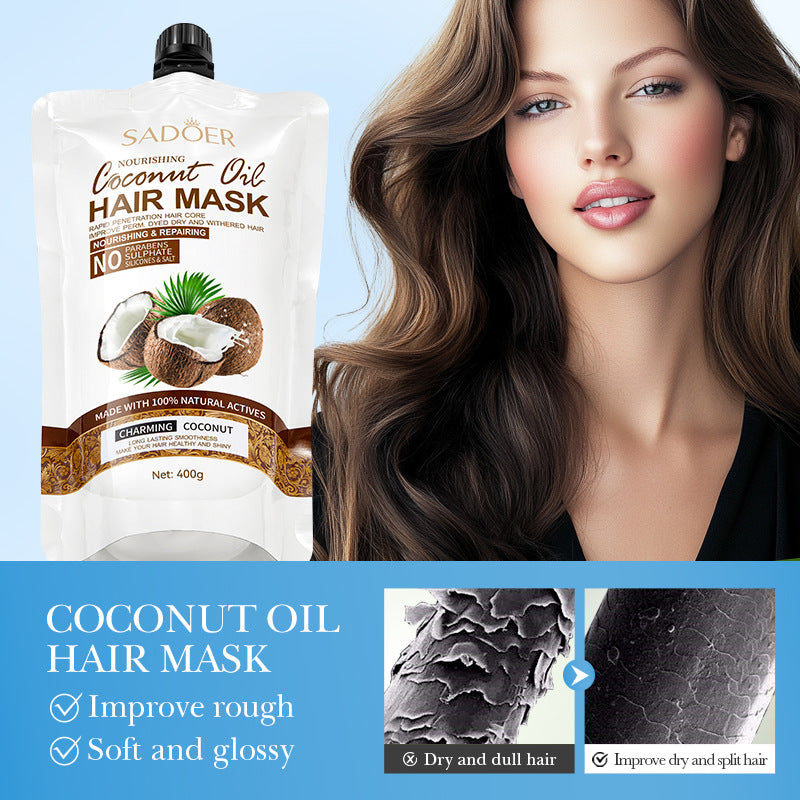Full English Coconut Oil Nourishing Hair Mask SADOER Smooth, Soft, and Voluminous Hair Conditioner for  Wholesale