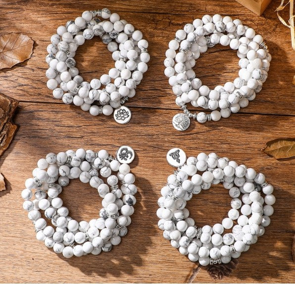 108Pink Quartz Bracelet Lotus Pendant Necklace Bracelet Buddhist Bead Necklace Factory Direct Sale