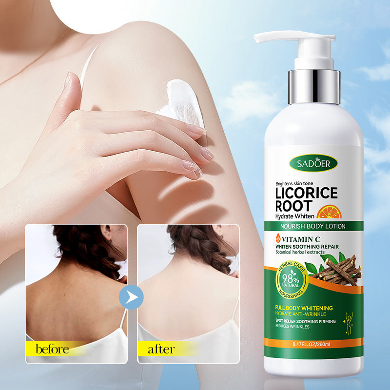 Licorice VC Body Lotion260gSADOER Whitening, hydrating, moisturizing skin care cross-border wholesale