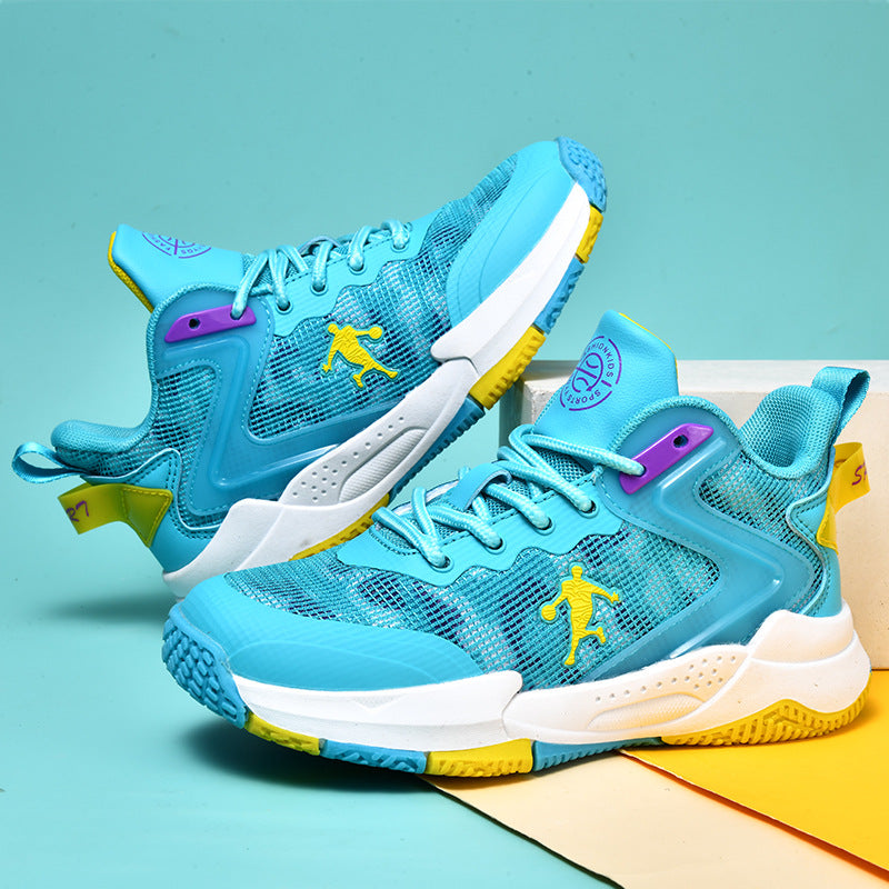 Spring and Summer Children's Basketball Shoes for Big Kids, Mesh Breathable Girls' Sports Shoes, Boys' Training Sneakers, Breathable and Comfortable