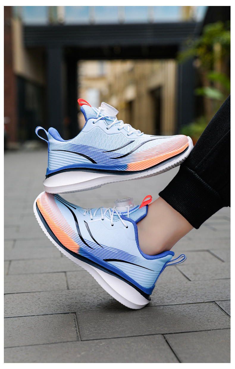 Children's shoes2025Rotating Button Leather Waterproof Boys' Running Shoes Girls' Lightweight Non-Slip Sports Shoes Trendy