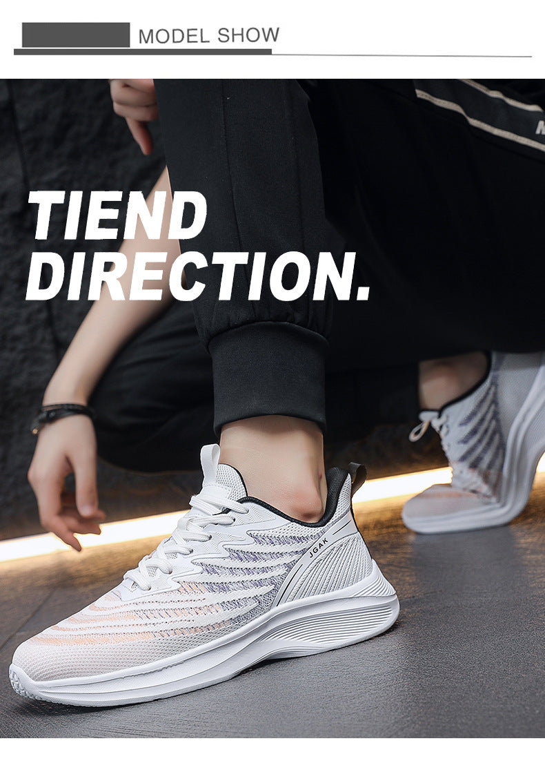 2025Foreign Trade New Fashion Sports Casual Shoes Breathable Mesh Men's Shoes Lightweight Non-Slip Wear-Resistant Running Shoes