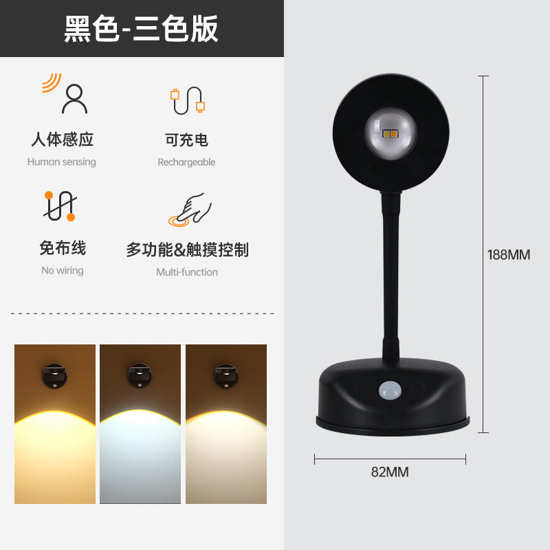 new indoor wireless wall light spotlight Charging led Intelligent Human Body Sensor Light Remote Control Picture Light