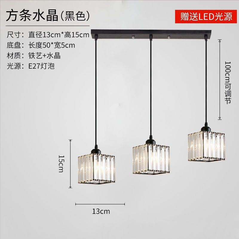 Export Simple Restaurant Crystal Pendant Light Single Head3Headboard Pendant Light Dining Table Bar Crystal Pendant Light Wholesale