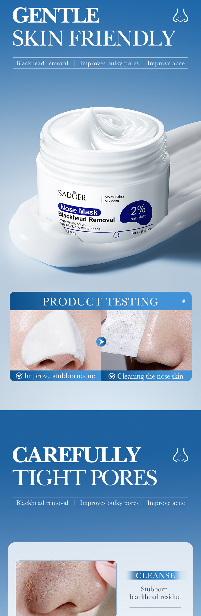 Cross-border Blackhead Removal Nose Strips30g Deep Cleaning Nose Clean Blackhead Nose Mask Export Manufacturer Wholesale