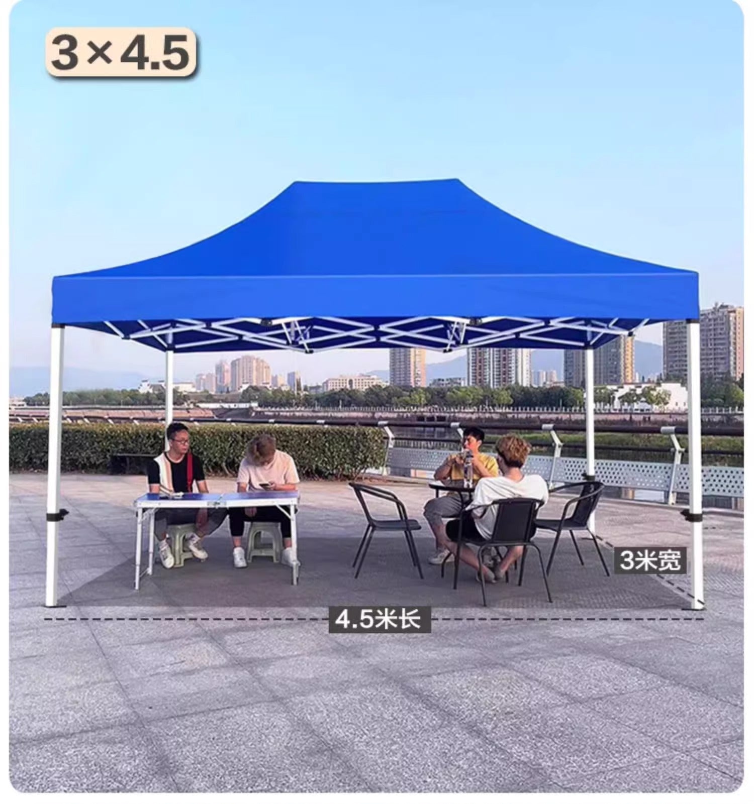 Sunshade Umbrella Sun Protection Stall Tent Large Outdoor Folding Large Umbrella Commercial Square Rain Shelter Courtyard
