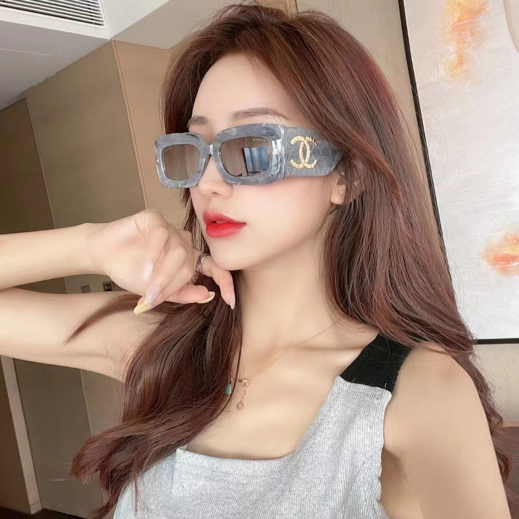 Sunglasses for Women Summer UV Protection Sunglasses for Men Small Face Style Glasses Retro Jelly Color6039Sun Protection Hot Item