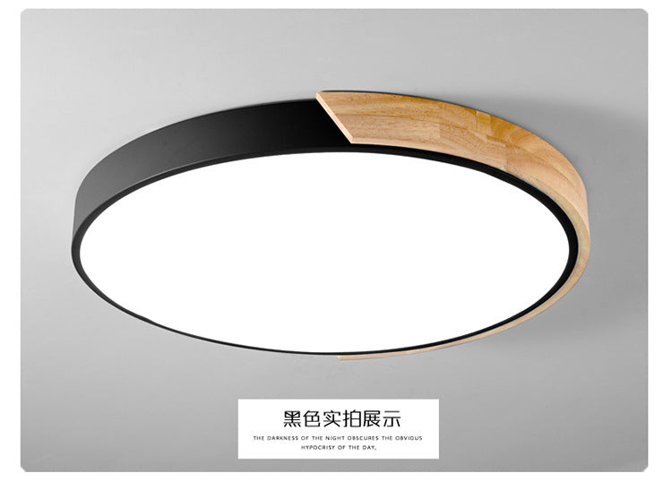 Macaron Solid Wood Ceiling Light led Bedroom Lamp Round Nordic Iron Art Room Lamp Creative Living Room Lamp for Home Use