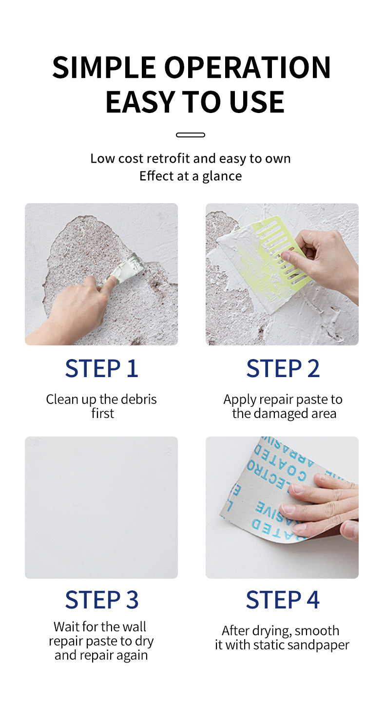 Wall Repair Paste for Repairing Wall Holes and Peeling, Household Putty Paste for Cracks and Nail Holes, White Wall Paste for Wall Repair