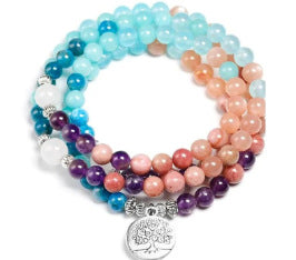 European and American Popular Natural Stone Beaded Bracelet Red Wood Grain Round Bead Stone Bracelet Wholesale