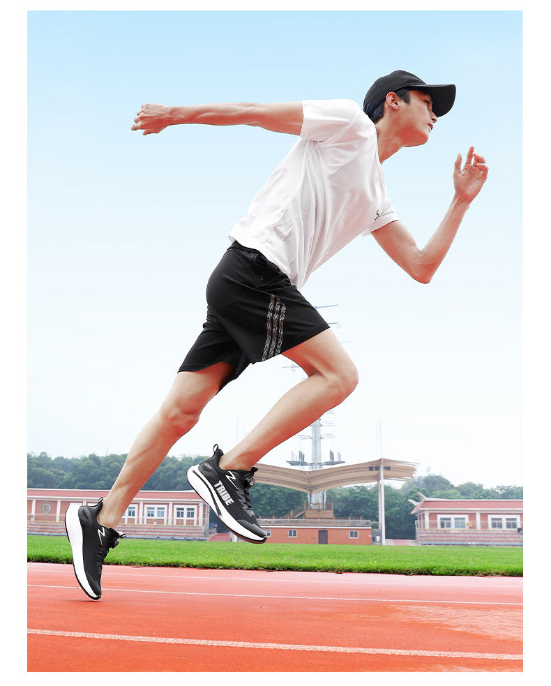 Full Palm Carbon Plate Running Shoes Mesh Ultra-Light Shock Absorption Men and Women Students Racing Jogging Sports Marathon Professional Running Shoes