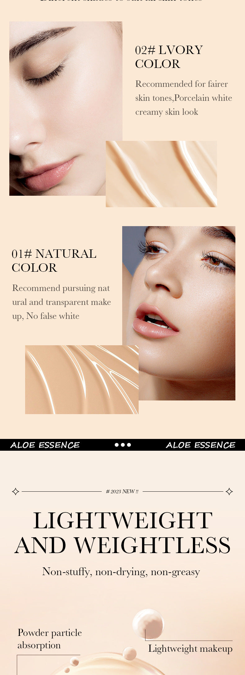 Full English Makeup SADOER Aloe Vera Foundation Liquid Long-lasting Clear Concealer Non-cakey  Wholesale