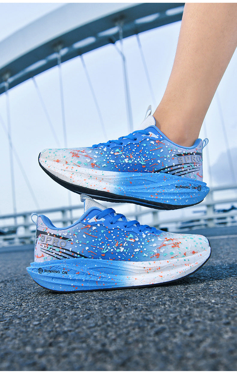 Red Rabbit9pro Autumn and Winter New Double Mesh Luminous Carbon Plate Real Explosion Running Shoes Couples plaid Cushioning Wearable Sneakers