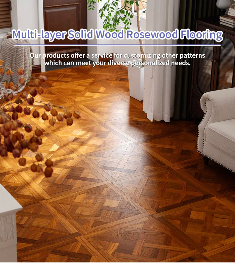 ENF&B1 Certified Luxury Versailles Palace Style Solid Rosewood Art Parquet Environmentally Engineered Outdoor Exterior Basement