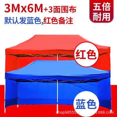 Outdoor Advertising Sunshade Folding Four-Corner Retractable Tent Advertising Umbrella Windproof Rainproof Stall Large Umbrella Four-Leg Tent