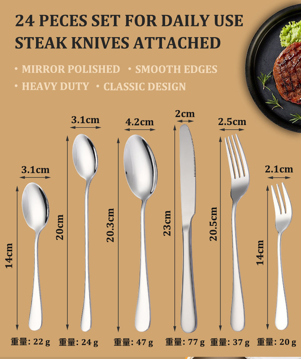 1010Five components40Set of Western Dessert Steak Knife Fork Spoon Stainless Steel Cutlery Set