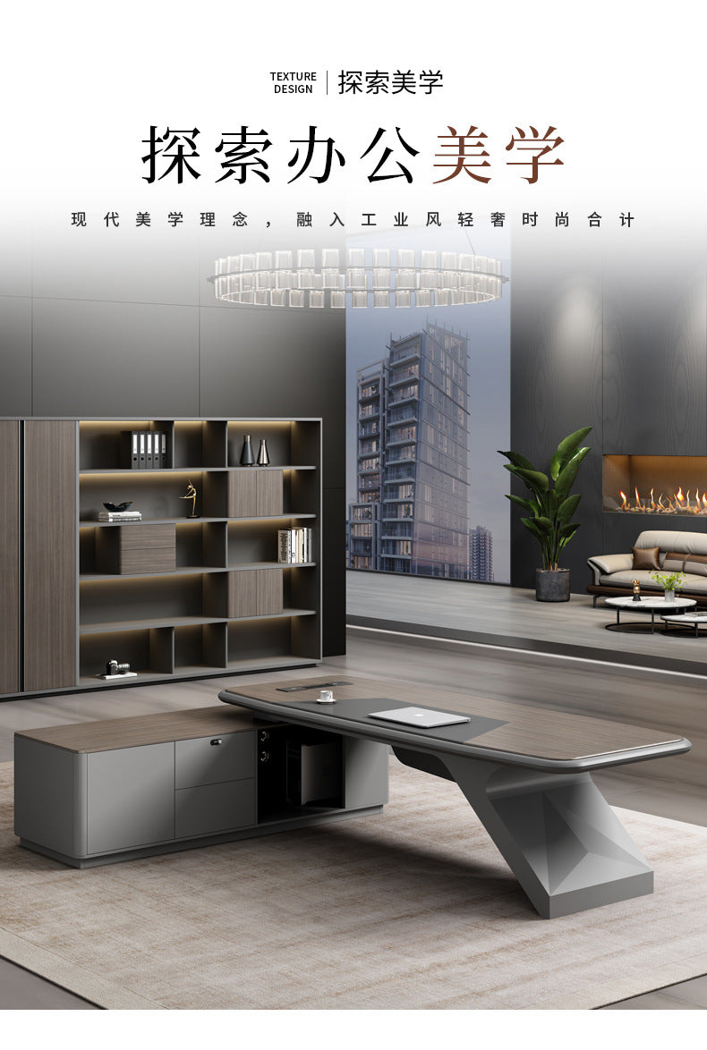 Painted Office Desk Executive Desk President Leader Chairman Boss Desk Office Manager Desk Office Desk and Chair Set