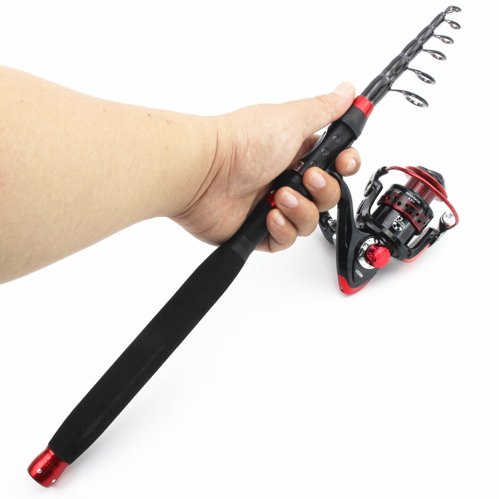 A Fishing Rod Ultra Short Retractable Portable Lure Rod Straight Handle Fishing Rod Spinning Wheel Fishing Gear Set