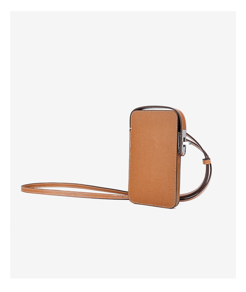 European and American New Style Cowhide Phone Bag for Women, Crossbody Small Bag with High-end Feel, Lightweight Mini Women's Bag, Simple Design