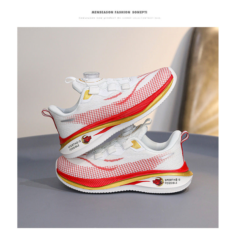 Boys and Girls Shoes Red Rabbit7Spring and Autumn Physical Training Sports Shoes Soft Sole Mesh Breathable Children's Running Shoes Lightweight Trendy