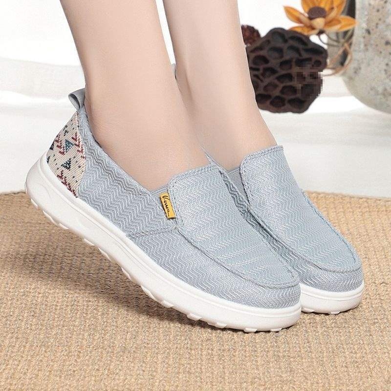 Versatile Low-Top Canvas Shoes Breathable Thin Korean Style Summer Fashion Casual Shoes Thick Sole Round Toe Spring Summer