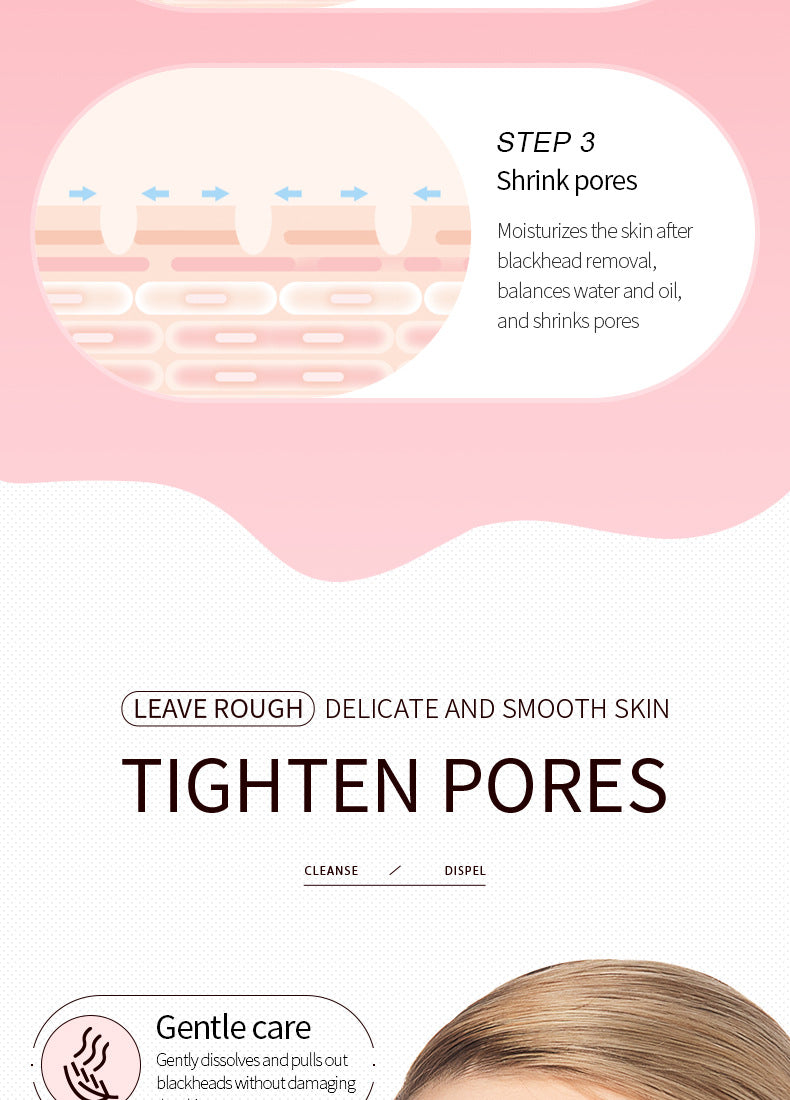 Three Steps to Remove Blackheads Nose Strips SADOER Skin Care Products T District Nursing Set Cross-Border Foreign Trade Wholesale