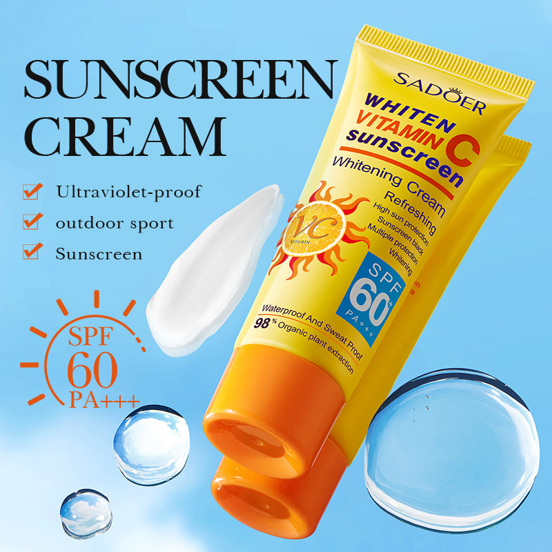 SPF60+VC Sunscreen SADOER Vitamin C Isolation Refreshing Sunscreen Lotion Cross-Border Wholesale