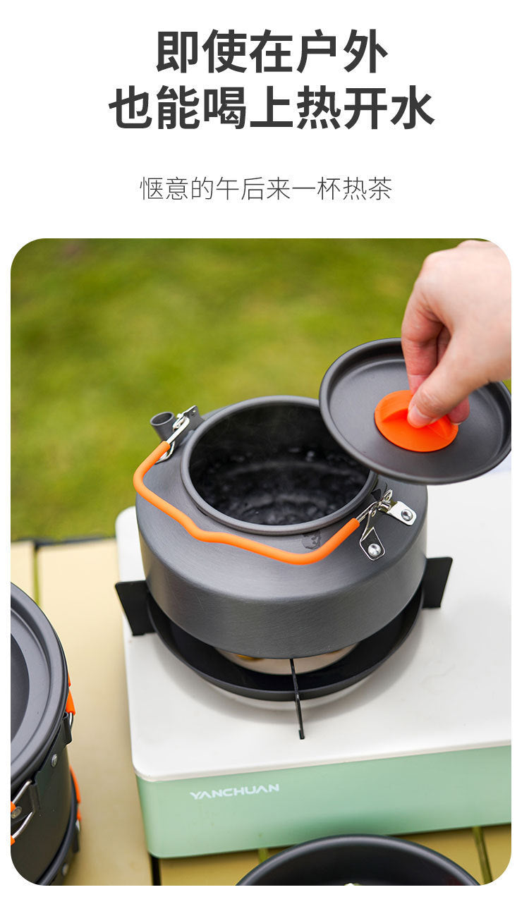 Cookware Set Pot Camping Tableware Cookware Camping Equipment Full Set Kettle Frying Pan Cooking Stove  Multi-Purpose