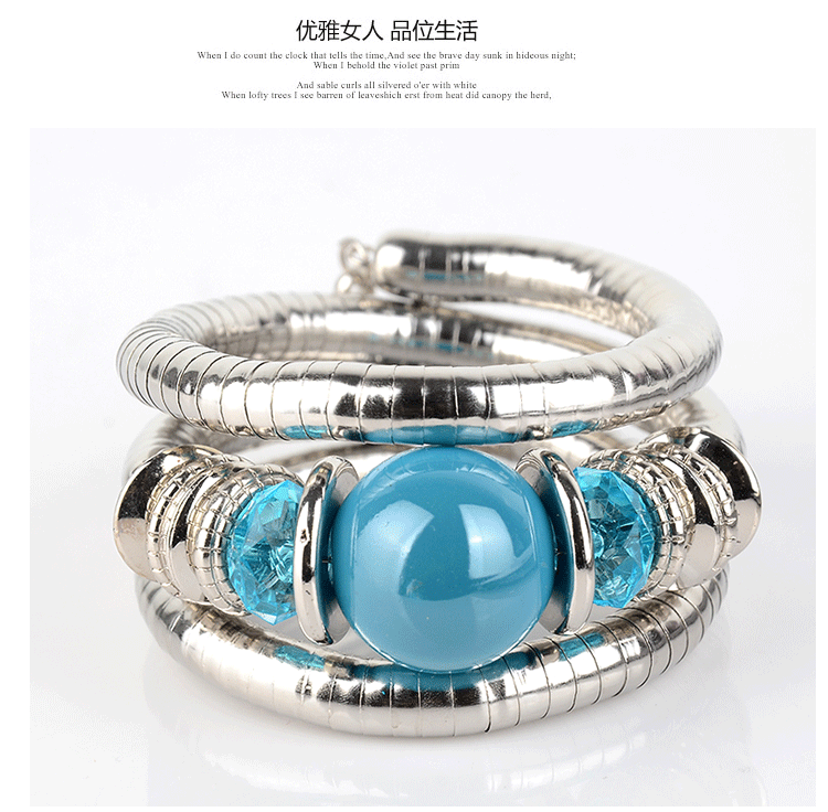 European and American Fashion Brand Bracelet for Women, High-End Ethnic Style, Simple Layered Multi-Color Three-Circle Wrap Bracelet
