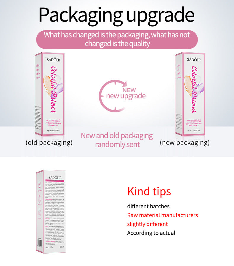 Makeup SADOER Three Color Rainbow Isolation Cream Contour Concealer Refreshing Primer  Wholesale