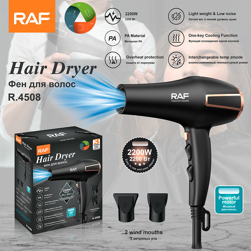 RAF European Standard Household Hotel Hair Dryer2200W Hot and Cold Air Hair Dryer High Power Electric Hair Dryer4508