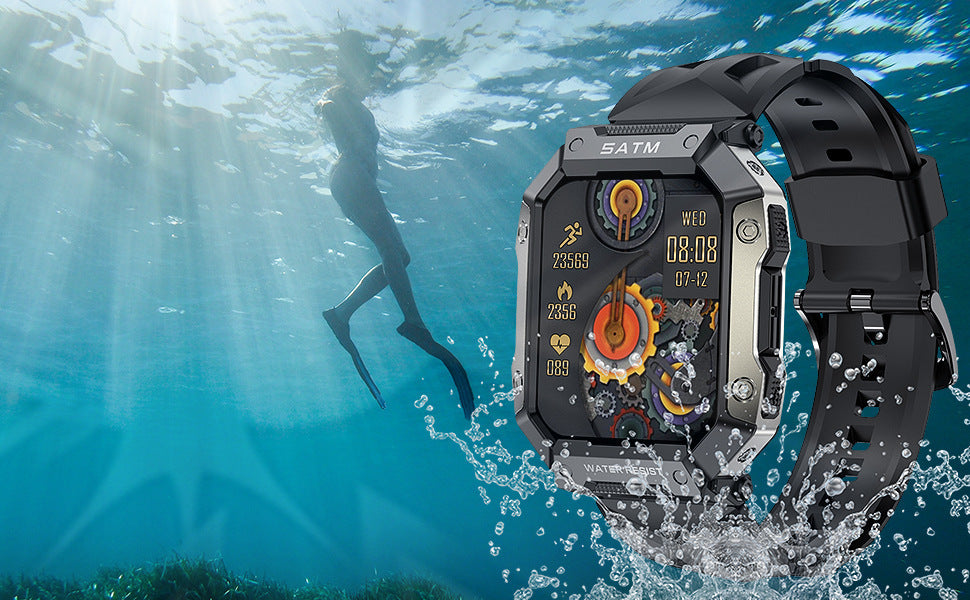 PG333Smart Watch2.01inch Bluetooth Call, Heart Rate Monitor, Pedometer, Sleep Tracker, Message Reminder, Waterproof, Shockproof, Dustproof Sports