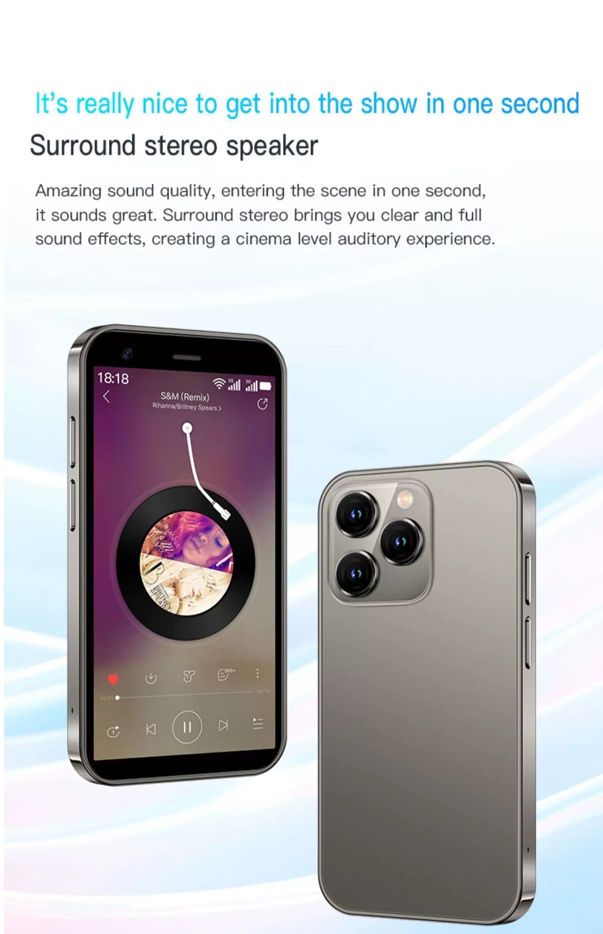 New Mobile Phone XS15 Smartphone Dual SIM Mini Phone Straight Touch Screen Android3G Hot-selling Small Mobile Phone