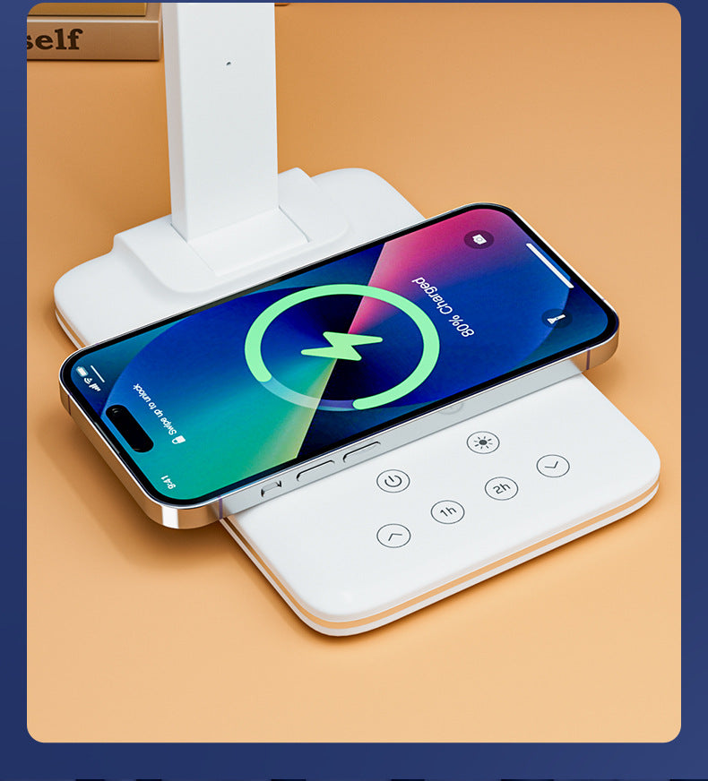 Multifunctional Eye Protection Desk Lamp Smart Touch Foldable Timer15Wireless Charging Office Dimmable Reading Business Desk Lamp
