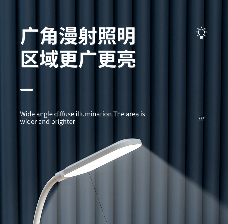 Creative desk lamp for students, eye protection, dormitory study led Reading lamp rechargeable and plug-in dual-use night light wholesale factory