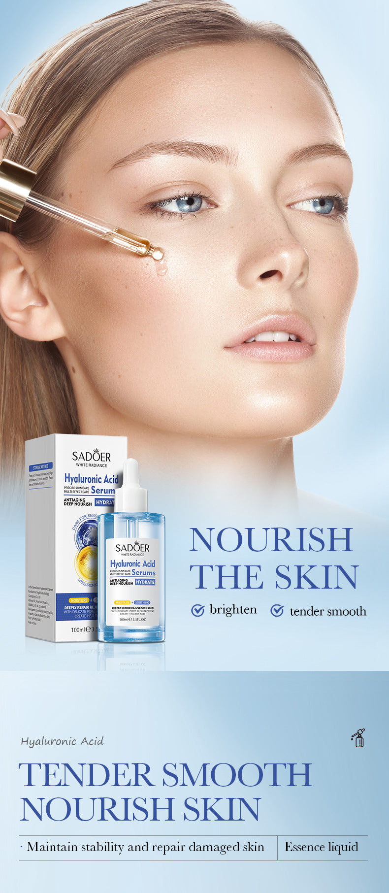 Full English Sakura Essence100ml SADOER Collagen elastic moisturizing essence  wholesale