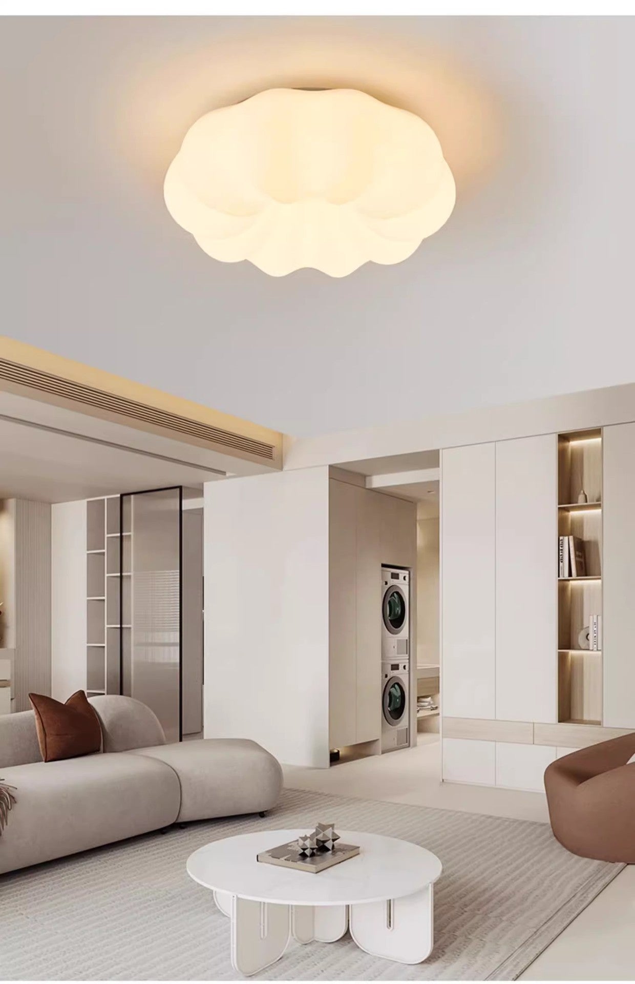 Pumpkin Ceiling Light Cream Style Creative Cloud Master Bedroom Light Round Kindergarten Princess Children's Room Light