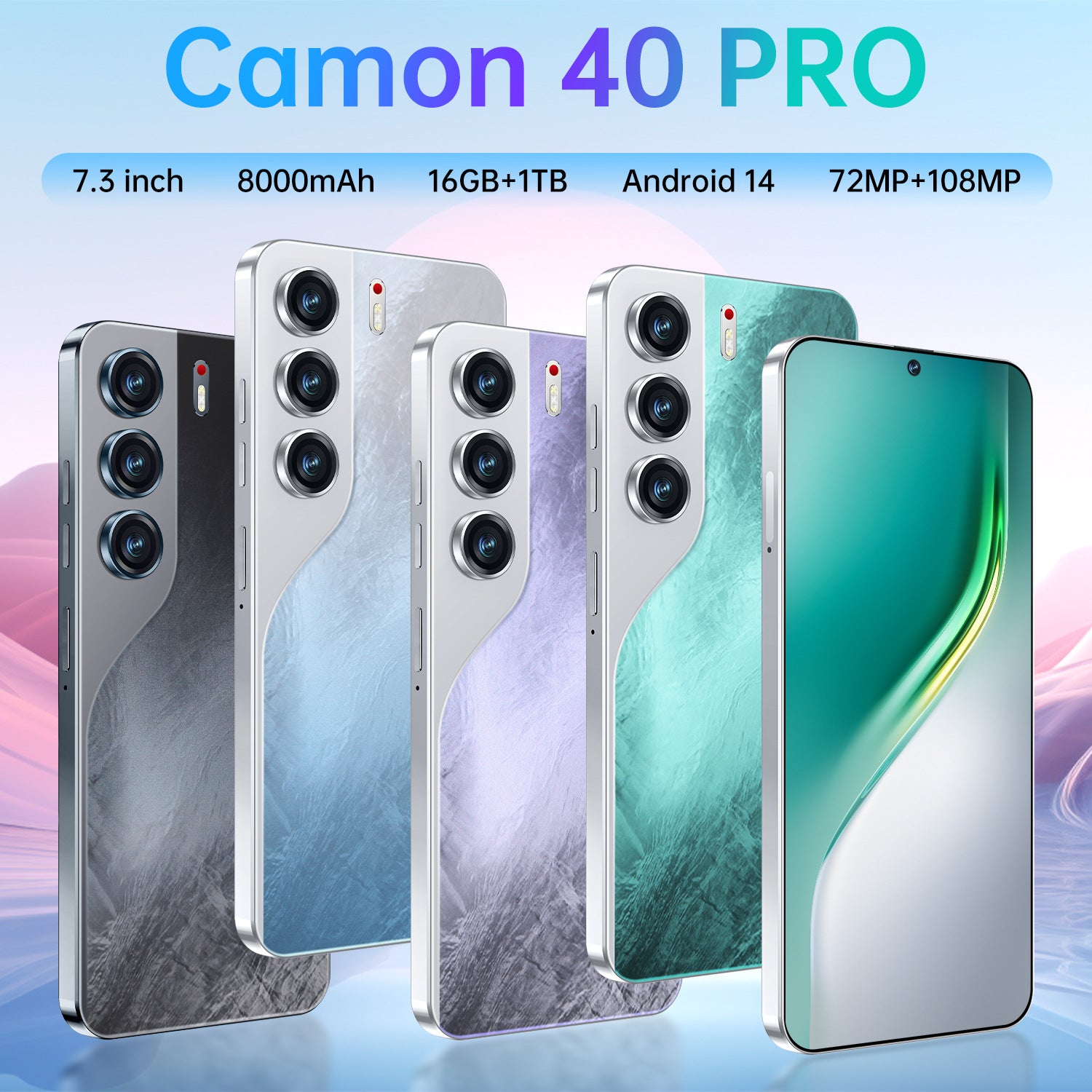 Hot-Selling Smartphones Camon40 Pro Factory in stock7.3Inch16G+1T Android All-in-One Device