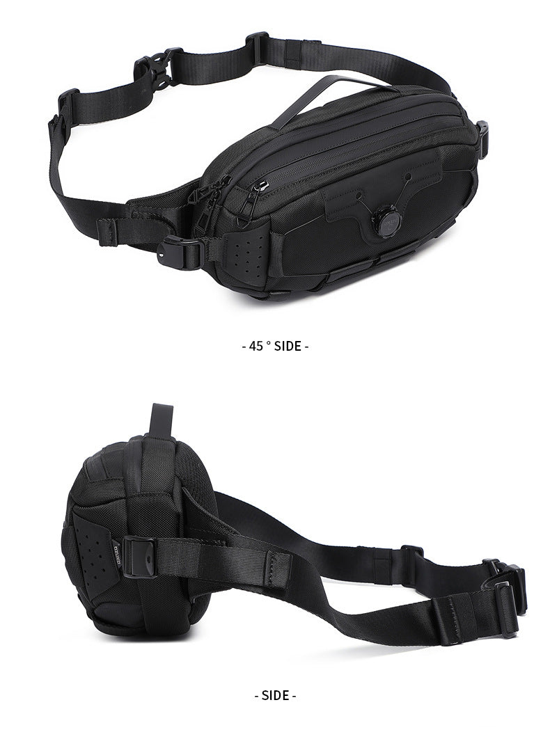 OZUKO Men's Chest Bag Crossbody Waist Bag Multifunctional Tactical Waterproof Portable Outdoor Cycling Trendy Brand High-end Bag